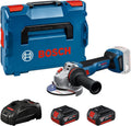 Bosch Professional Cordless Angle Grinder GWS 18 Schleifer, 18 V, Blau/Rot/Schwarz/Silber
