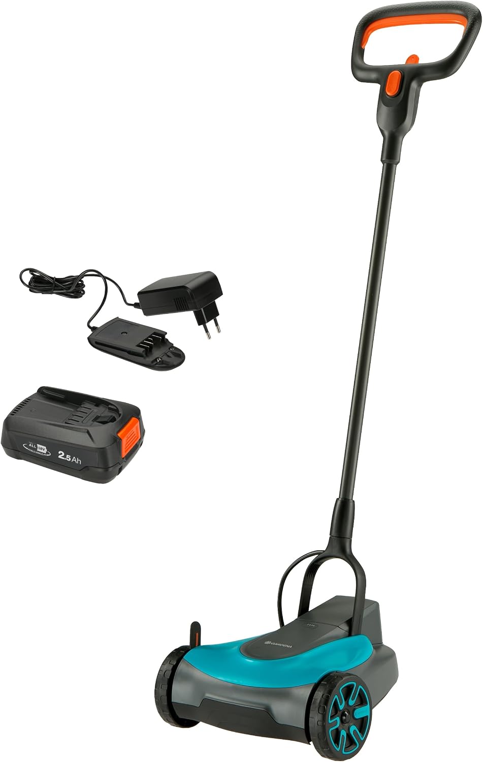 Gardena Akku-Rasenmäher HandyMower 22/18 V P4A Ready-to-Use Set: Kompakt, Leichtgewicht, Rasenflächen bis 50 m2, Kabellos, 14620-20