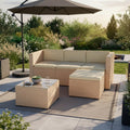 Juskys Polyrattan Lounge Punta Cana M für 3-4 Personen mit 3er Sofa, Gartenmöbel Set wetterfest, Sessel, Tisch & Kissen, Sitzgruppe für Garten