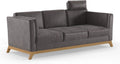 Cavadore 3er-Sofa Vida / 3-Sitzer Couch im trendigen Design mit massivem Holzrahmen in Eiche, Graubraun