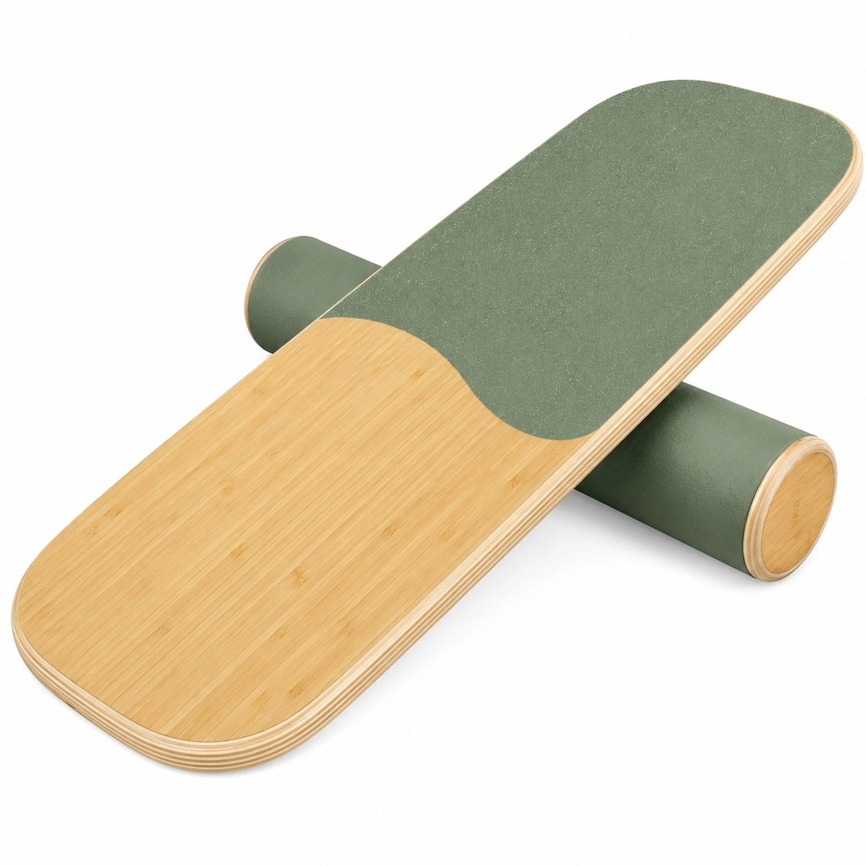 Balance Board aus Holz mit Anti-Rutsch-Oberfläche Grün/Natur
