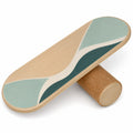 Balance Board aus Holz mit Kork für Balancetraining, grün/blau