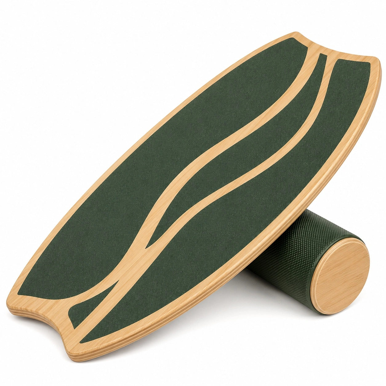 Balance Board Holz 75x30 cm Dunkelgrün