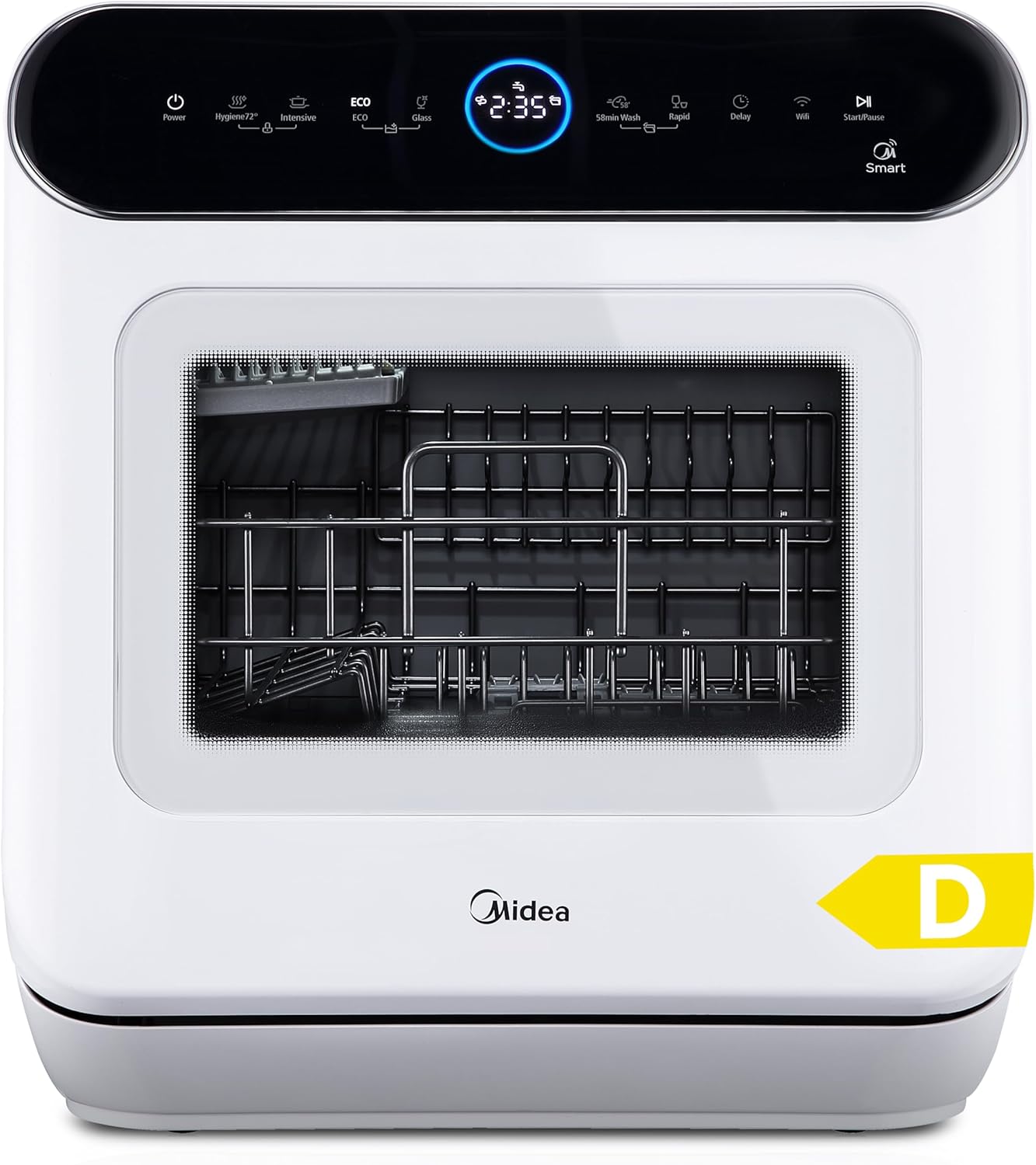 Midea Tischgeschirrspüler für 3 Gedecke, Mit und ohne Wasseranschluss Verwendbar, IOT-Steuerung, 6+1 Programme, Touch Control