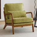 Bonnlo Sessel Gepolsterter Cocktailsessel, Bis 200 kg belastbar, Grün, Moderner loungesessel, Ohrensessel für Wohnzimmer, Polsterstuhl mit Massivholz