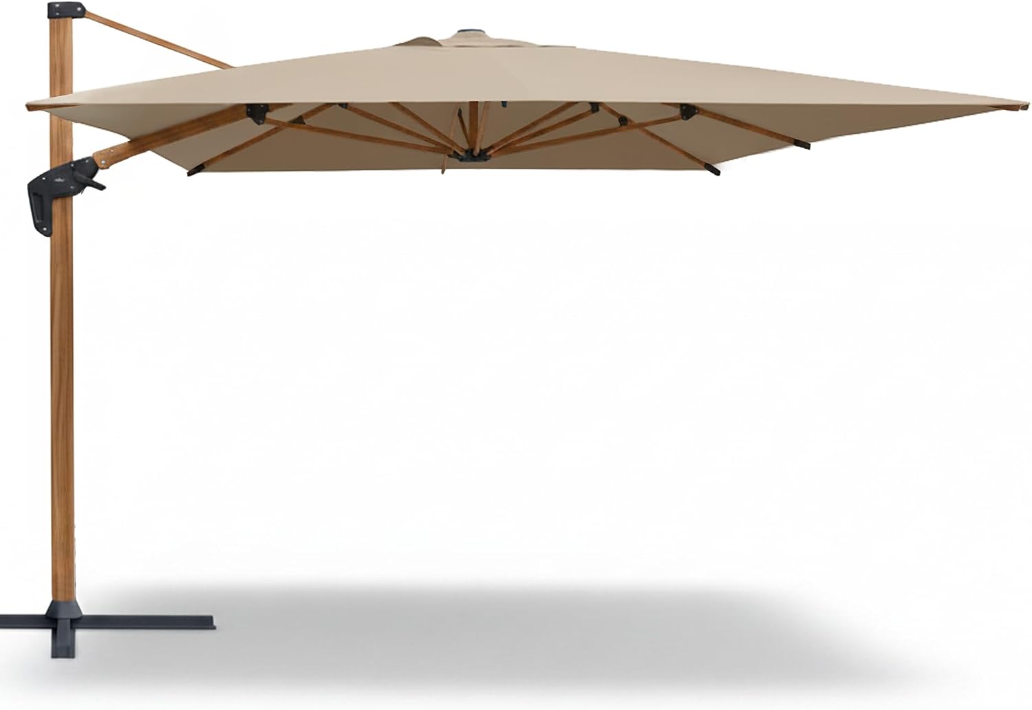 Osoltus Sonnenschirm mit Ständer schwenkbar, Seitenmastschirm axial, Horizontal und vertikal drehbar, Ampelschirm KOS Alu-Vario 360° UV-beständig