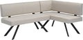 ByLIVING Eckbank Toronto, H 85 cm, Gestell schwarz, Taschenfederkern, Bezug in Taupe, L-Form langer Schenkel links, Küchenbank, Speisezimmerbank