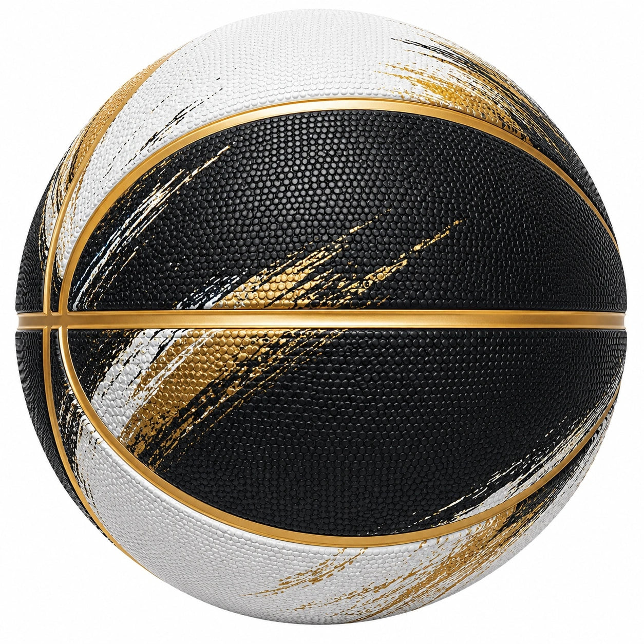 Basketball Größe 7 für Outdoor/Indoor Schwarz/Weiß/Gold