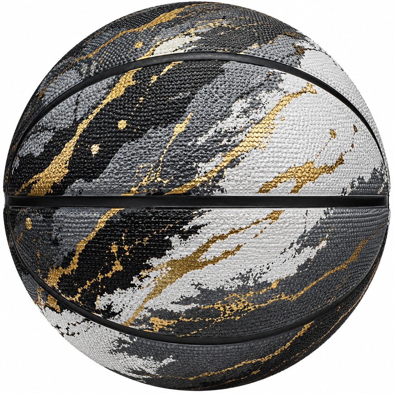 Basketball Größe 7 Camouflage Schwarz/Gold/Weiß für Draußen und Drinnen
