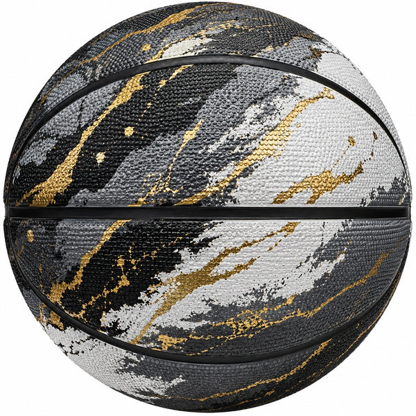 Basketball Größe 7 Camouflage Schwarz/Gold/Weiß für Draußen und Drinnen