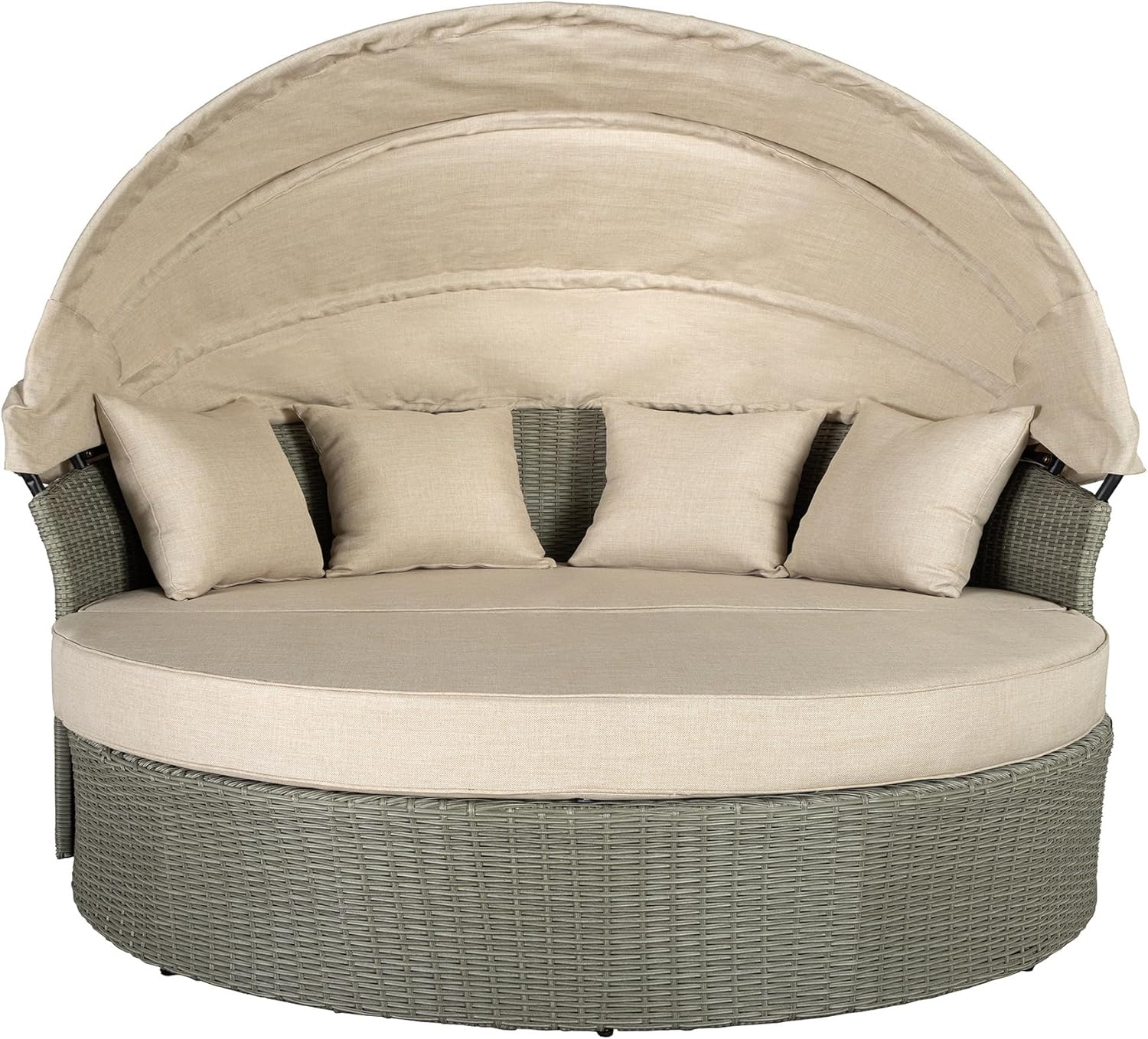 Riess Ambiente Outdoor Sonneninsel, 165 cm, Playa Living, Natur, Polyrattan Aluminium, Inklusive Kissen wetterfest