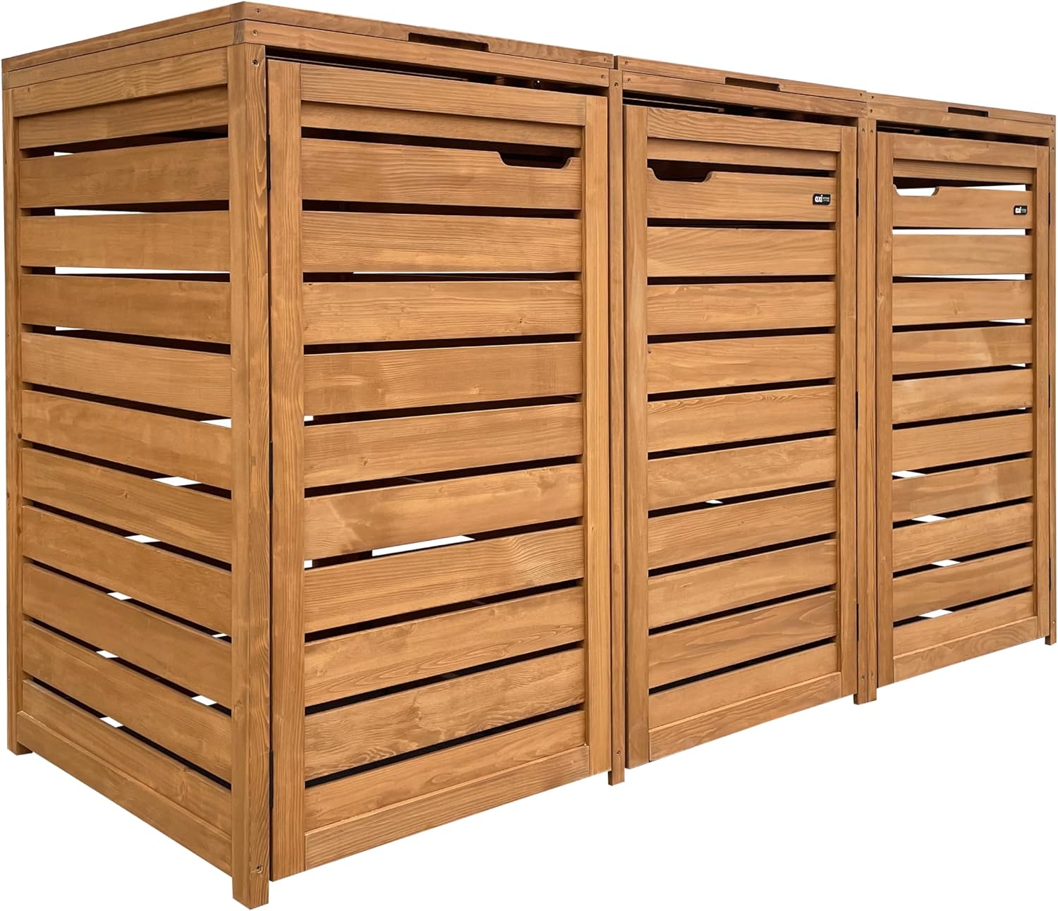 AXI Lex Mülltonnenbox Holz Braun, 240-720 l, Mülltonnenverkleidung mit Deckel für 3 Tonnen, Müllbox/Aufbewahrungsbox für Mülltonnen