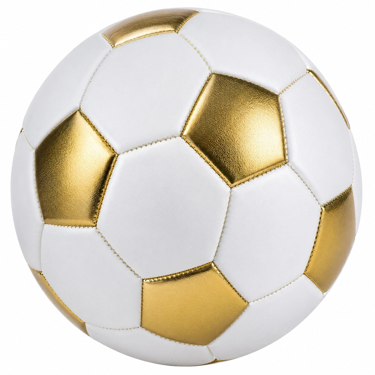 Fußball Größe 5 Weiß/Gold für Freizeit und Wettkampf
