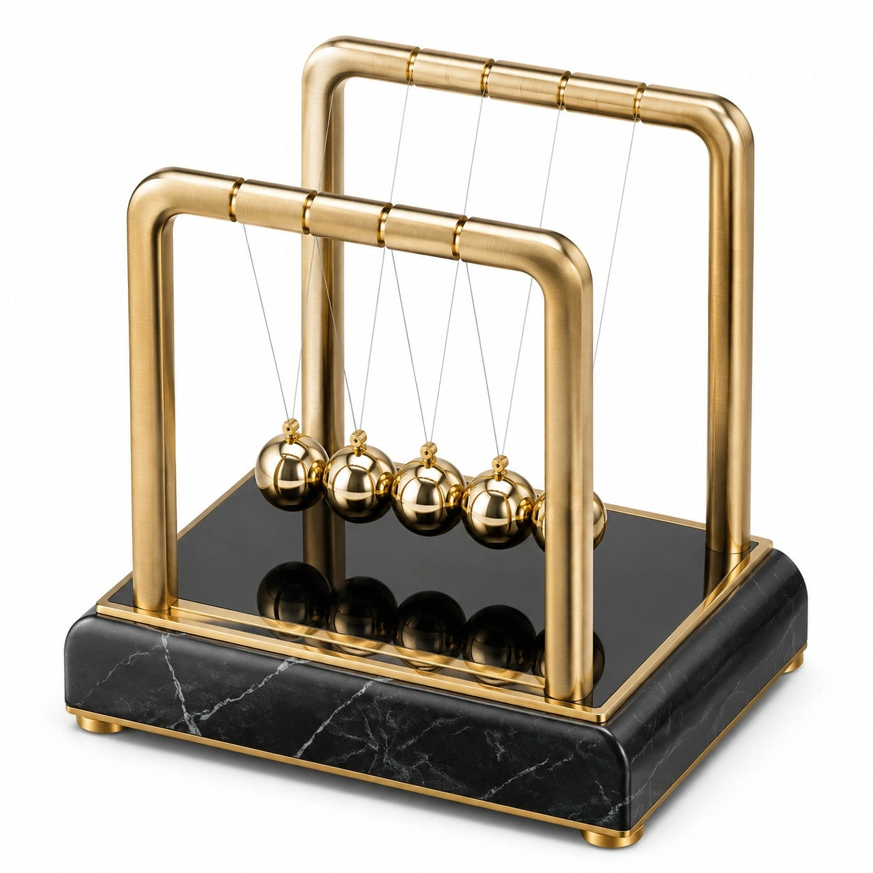 Newtons Pendel Schreibtischspielzeug Schwarz-Gold