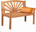 MR. DEKO Gartenbank Motiv Teakholz, 2-Sitzer 120 × 60 × 94 cm, Holzbank mit Lehne, Friesenbank für draußen, Parkbank zum Relaxen