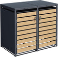 ESTEXO Mülltonnenbox Mülltonnenverkleidung Mülltonnenbox, bis zu 240 Liter Fassungsvermögen, 111 cm Höhe darin verstauen, 240 L, Anthrazit/Holz