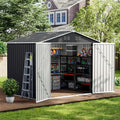 UDPATIO Metall Gartenhaus mit 7 m3, 250 × 184 × 193 cm für den Außenbereich, Pultdach, Verzinkter Stahl mit Abschließbarer Tür für Hinterhof