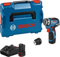 Bosch Professional 12 V System Akku Bohrschrauber GSR 12 V-35 FC, Inkl. 2x Akku GBA 3.0 Ah, Schnellladegerät GAL 12 V-40, FlexiClick System, L-BOXX