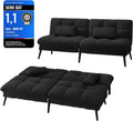 LUCKRACER Sofa 3 Sitzer Sofa Schlafsofa mit Schlaffunktion, Geeignet für Wohnungen Wohnzimmer aus Stoff Schwarz, Überzug Futon Klappsofa, Bettcouch