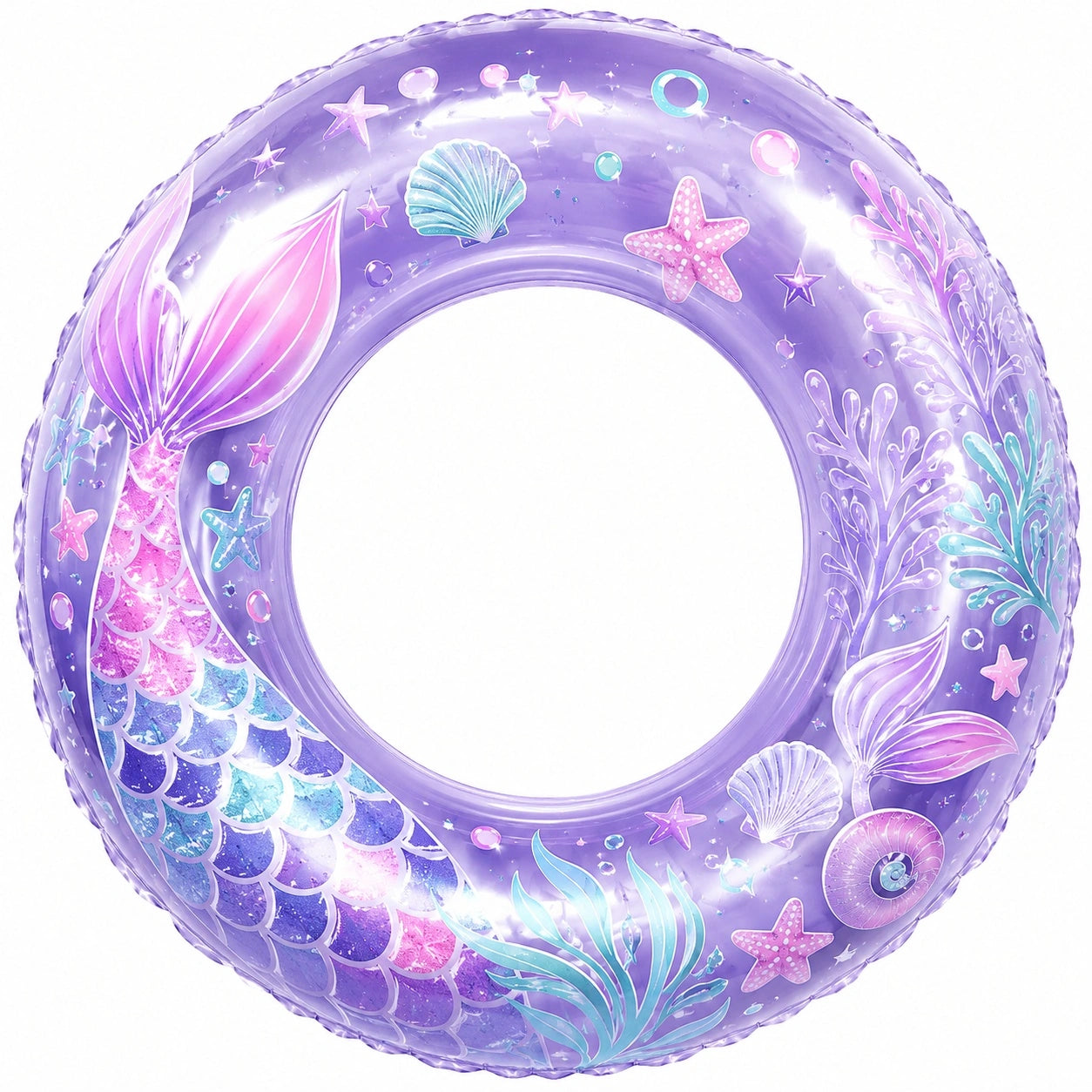 Meerjungfrau Schwimmring Kinder Lila Design 90 cm