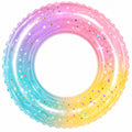 Glitzernder Schwimmring in Regenbogenfarben mit Glitzereffekt