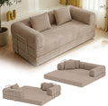 Skølm Lofn Schlafsofa aus Cord, Klappsofa inkl. 2 Kissen & Stahlgestell, Vollschaumcouch in Taupe 200 cm breit, Cordsofa Wohnzimmer, Vakuumverpackt