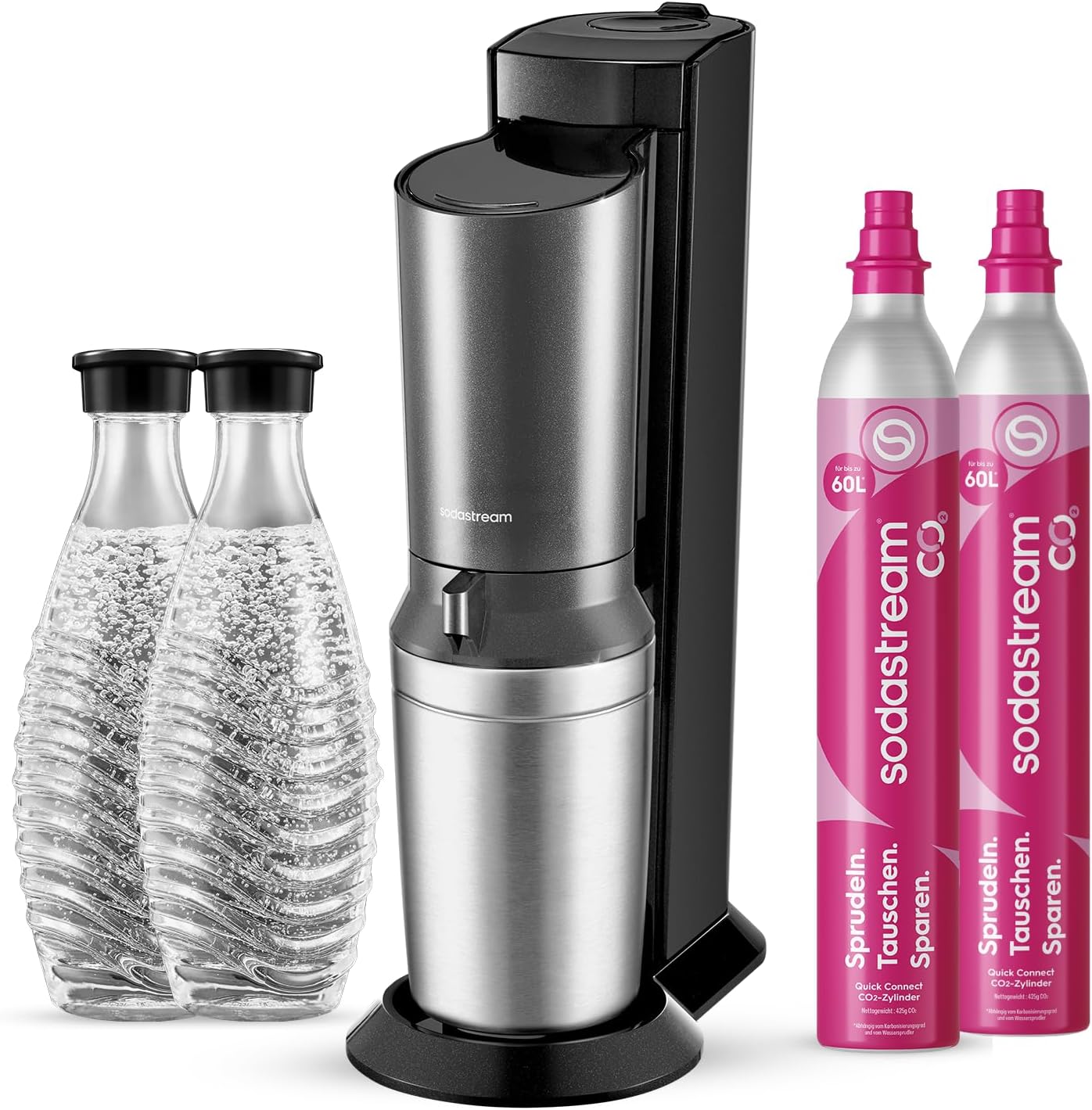 sodastream Crystal 3.0 Wassersprudler, Schwarz/Silber