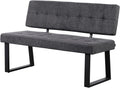 B&D home Sitzbank Sigfrid, 140 cm, Eckbank Esszimmer Mit Lehne, Sitzbank Flur, Pflegeleichter Bezug aus Webstoff in Anthrazit, Kaltschaum-Polsterung