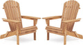 SoliWood Adirondack Stuhl aus Holz 2er-Set, Wetterfester Gartenstuhl mit Breiten Armlehnen, Holz Adirondack Chair