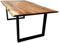SAM Baumkantentisch 200 × 100 cm Quarto, Tischplatte 26 mm, Akazienholz massiv + naturfarben, Esstisch mit schwarzem U-Gestell