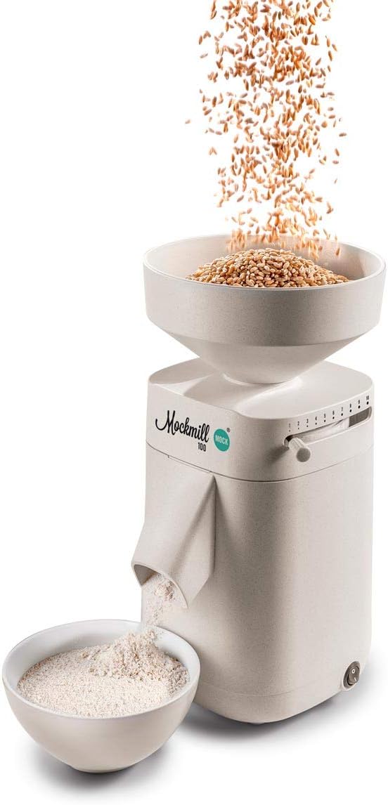 Mockmill 200 600 Watt Getreidemühle Elektrische Getreidemühl, 90 mm Durchmesser, verstellbar, Keramik, Creme