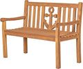 bene living Teakholz Gartenbank Anker 120 Sitzbank, 120 cm, Braun