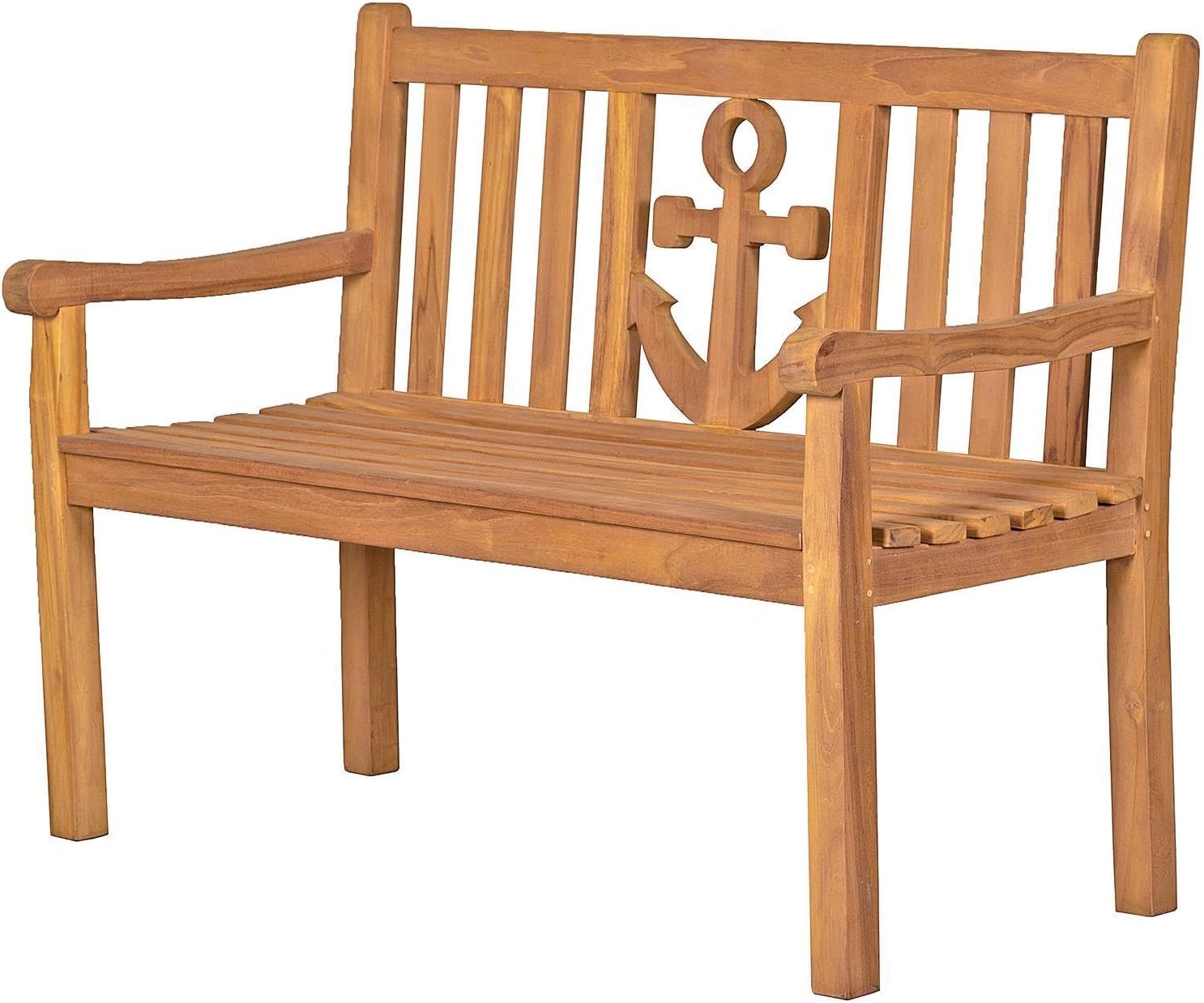 bene living Teakholz Gartenbank Anker 120 Sitzbank, 120 cm, Braun