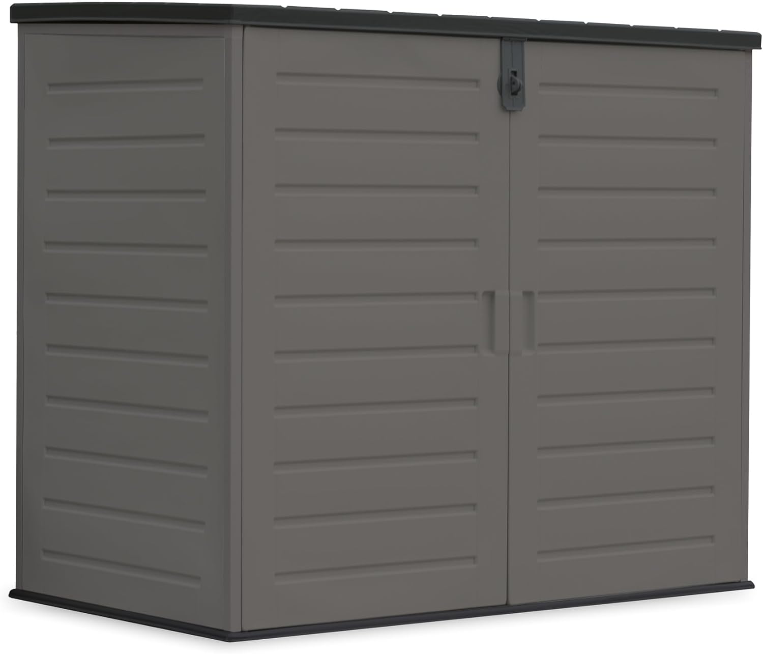 Wasabi, Mülltonnenbox aus Harz 1170 l, 140 × 82 × 124 cm, Inklusive Boden, Doppeltür und klappbarer Deckel, Polypropylen-Paneele, Riegelschloss