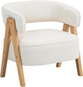 HOMCOM Sessel gepolsterter Loungesessel mit Armlehnen, 63 cm Breiter Sitz, Fleece-Optik, Gebogen Rückenlehne, Lesesessel Relaxsessel mit Holzbeine