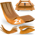 Casaria 2X Sonnenliege Klappbar Wetterfest Holz 160 kg Belastbarkeit Pflegeleicht FSC-Zertifiziert Akazie Garten Balkon Sauna Liege Holzliege