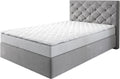 DELIFE Boxspringbett Dream-Great Mikrofaser Grau 120 × 200 cm mit Matratze und Topper