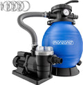 MONZANA Sandfilteranlage SF96K 9600 l/h bis 30.000 l Pool Selbstansaugend 400 Watt 2in1 Adapter Ø32-38 mm 7Wege Ventil Sandfilterpumpe Poolfilter