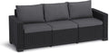 Allibert Amazon California 3-Sitzer anthrazit, Version 2022, Rattanoptik, Wetterfest, Outdoor