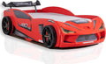Aileenstore Bett Auto Kinder Kinderbett Rio 90 × 200 Rennwagenbett inkl , Rot ohne Sportsitze, Beleuchtung, Rot/Schwarz