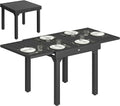 Outsunny Gartentisch Ausziehbarer 80/160 × 80 cm Aluminium Esstisch für 4-6 Personen, Terrasse Balkon Schwarz, Wetterfest Terrassentisch für Garten