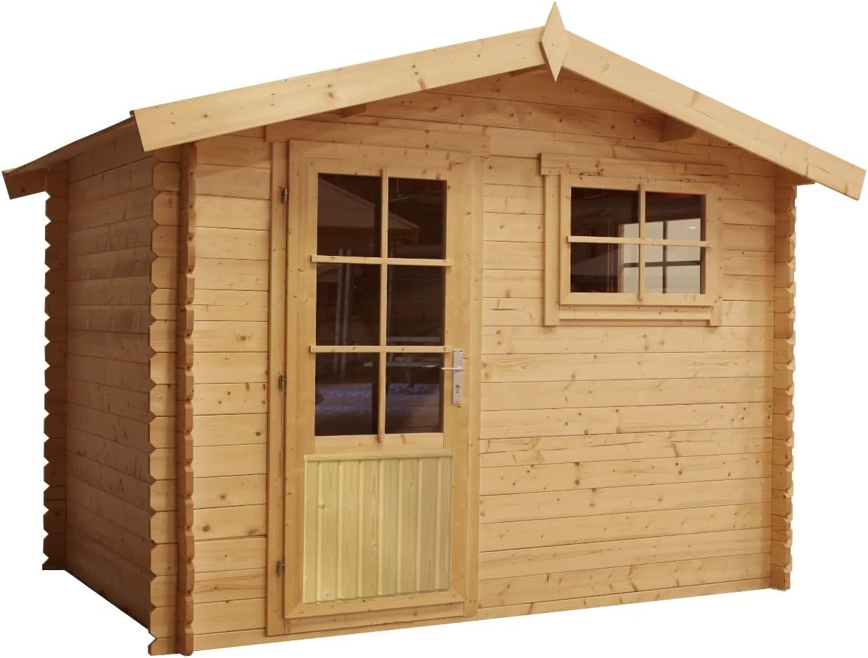 Generic Blockhaus Gartenhaus Norwich 300 200 Holzhäuser, 200 cm, Glas