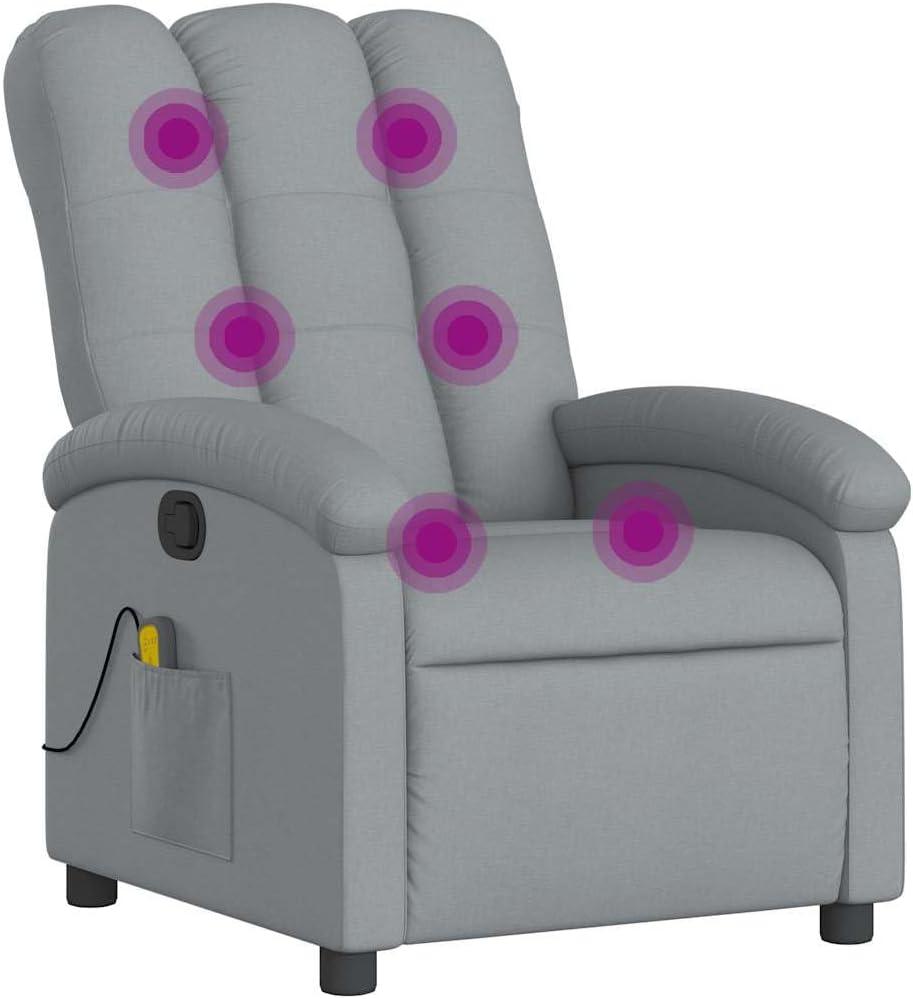 VidaXL Massagesessel, Sessel Verstellbare Rückenlehne, Fernsehsessel Relaxsessel mit Vibrationsfunktion, Liegesessel Polstersessel Ruhesessel