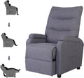 Mingone Relaxsessel, Gepolstert Liegesessel Modern Schmal Liegesessel Ruhesessel Leinen Grau für Wohnzimmer Schlafzimmer bis 150 kg