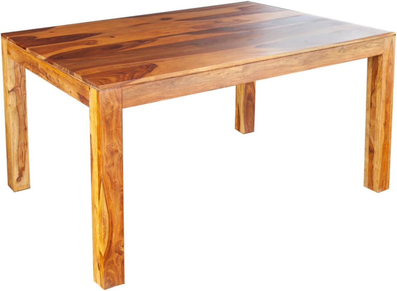 Riess Ambiente Massivholz Esstisch Pure 120 cm Natur Stone Finish Sheeshamholz Maserung Esszimmertisch Massivholztisch Holztisch Küchentisch