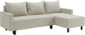 FORNIRO 24 Sofa Oslo Eck , L-Form Sofa 215 cm kompakt und modern, für Wohnzimmer (Beige), universell Links oder rechts montierbar, Couch