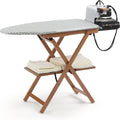Arredamenti Italia Klappbarer Bügeltisch Bügelbretter, 135 × 45 x h87 cm, Maße 37 × 28 cm, 622 ASTIR, Buche massiv, kirschbaumfarbig