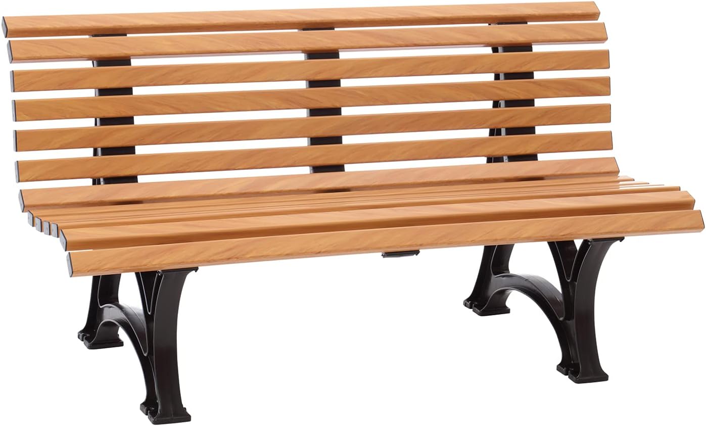 Blome Sitzbank Helgoland, 3-Sitzer Gartenbank für Garten, Balkon, Parkbank in Holzoptik, Made in Germany