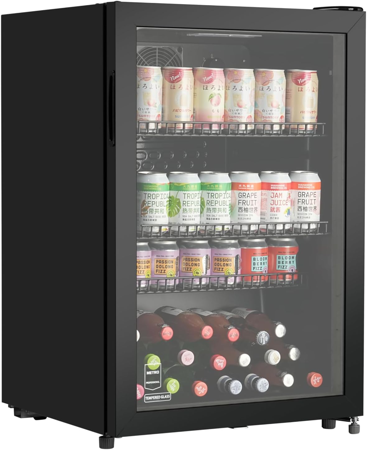 METRO Professional Getränkekühlschrank GSC2125B, 54.5 × 54 × 84 cm, 118 l, Schwarz