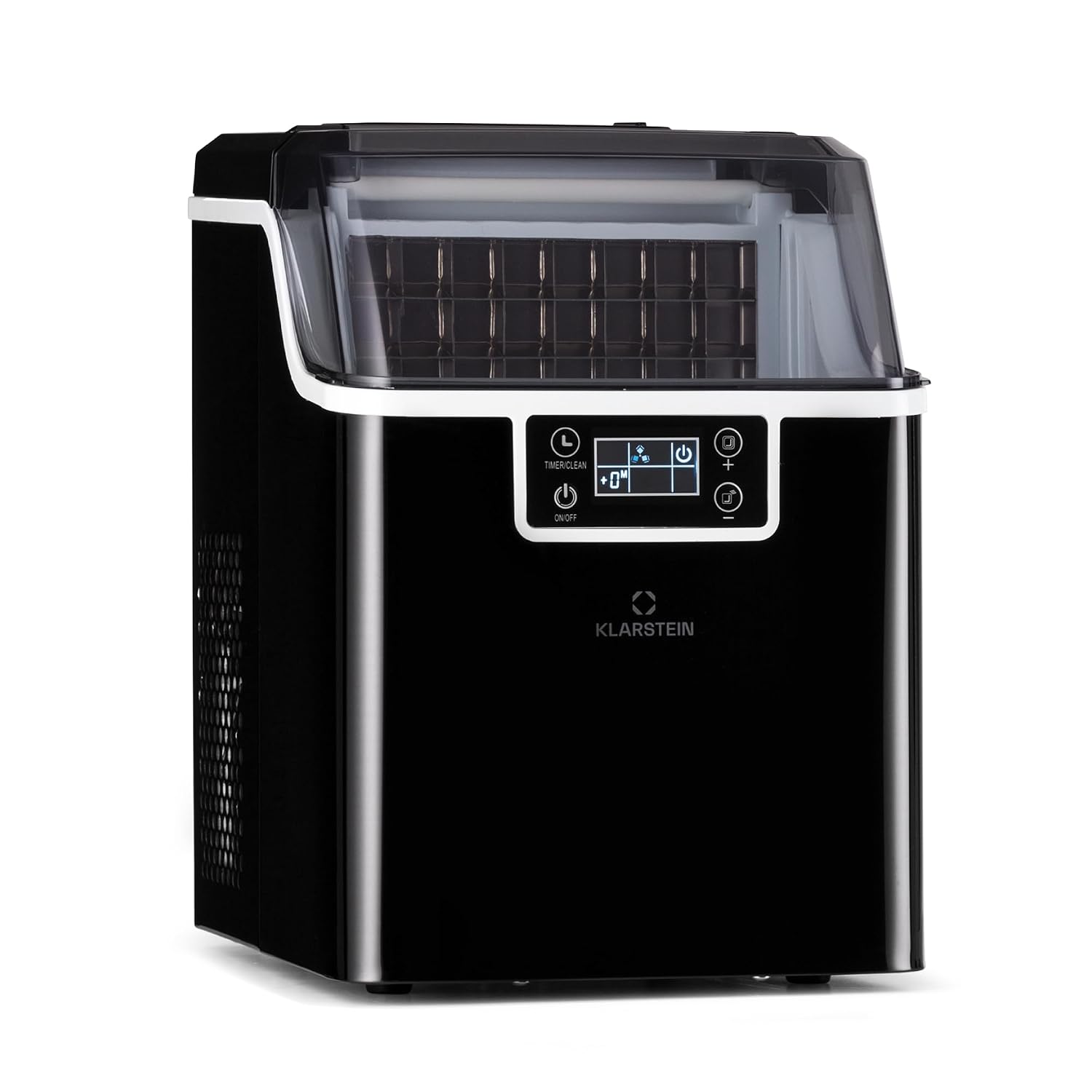 Klarstein Eiswürfelmaschine für Zuhause Camping Gastro, Selbstreinigend mit 3,2 l Eiswürfelbehälter, 20 kg/24h, Schnelle Mini